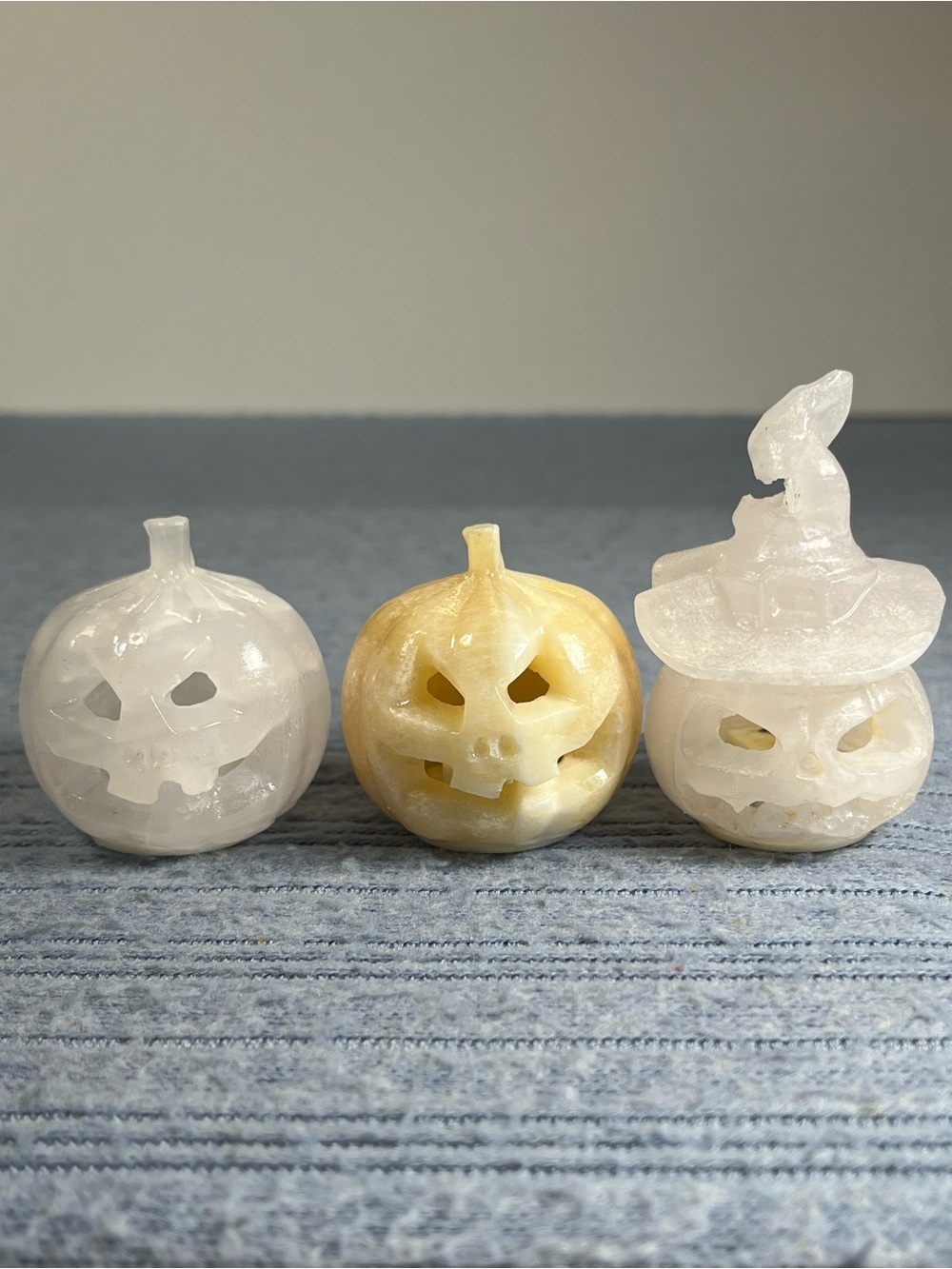 Honey Calcite and Mango Calcite Pumpkin/Jack O Lantern Nightlights-Choice of one